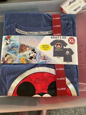 NWT Disney 100 Year Top XL Ladies Shirt Blue Mickey Mouse T-shirt
